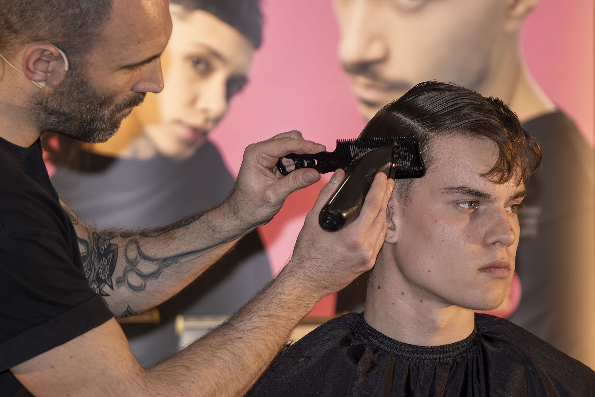 Pódium de barbería 